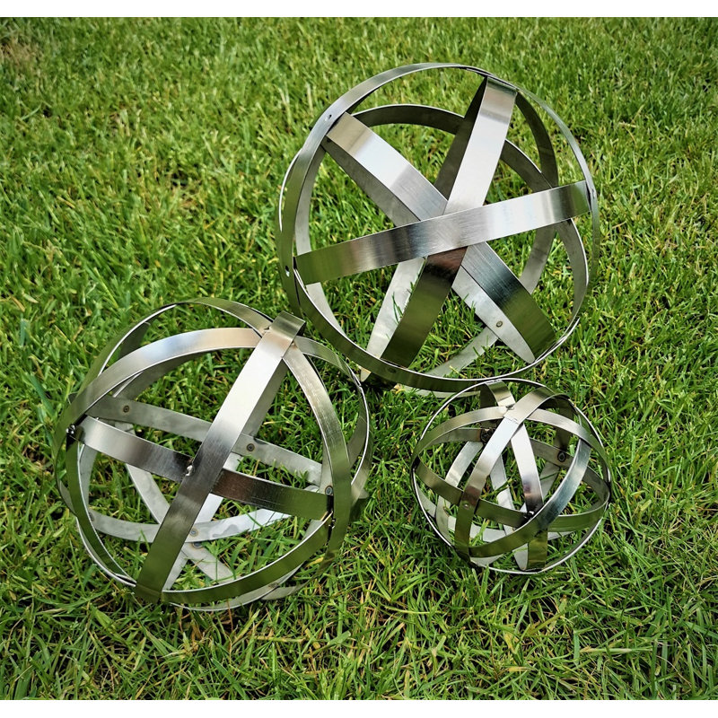 Caryol Stainless Steel Garden Art, 3, 20cm H x 35cm W x 30cm D