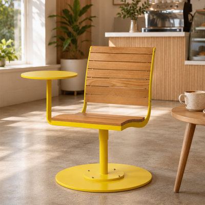 Chaise de patio pivotante imperméable avec porte-gobelet