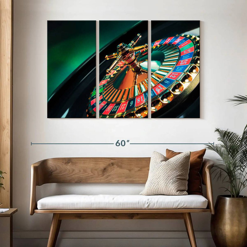 Roue de roulette, H 32 po x l 50 po