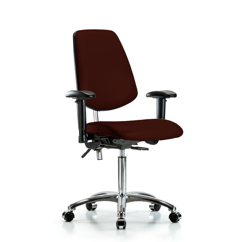 Chaise de tâches ergonomique Octavia, Bourgogne, Roulettes, Non inclus