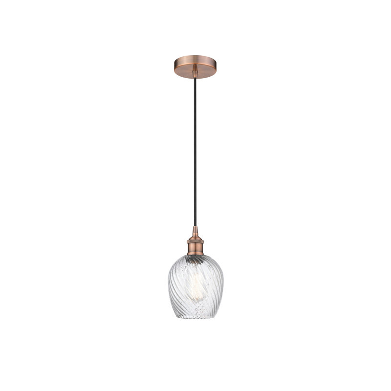 Luminaire suspendu simple à 1 lumière Orianne, Cuivre antique