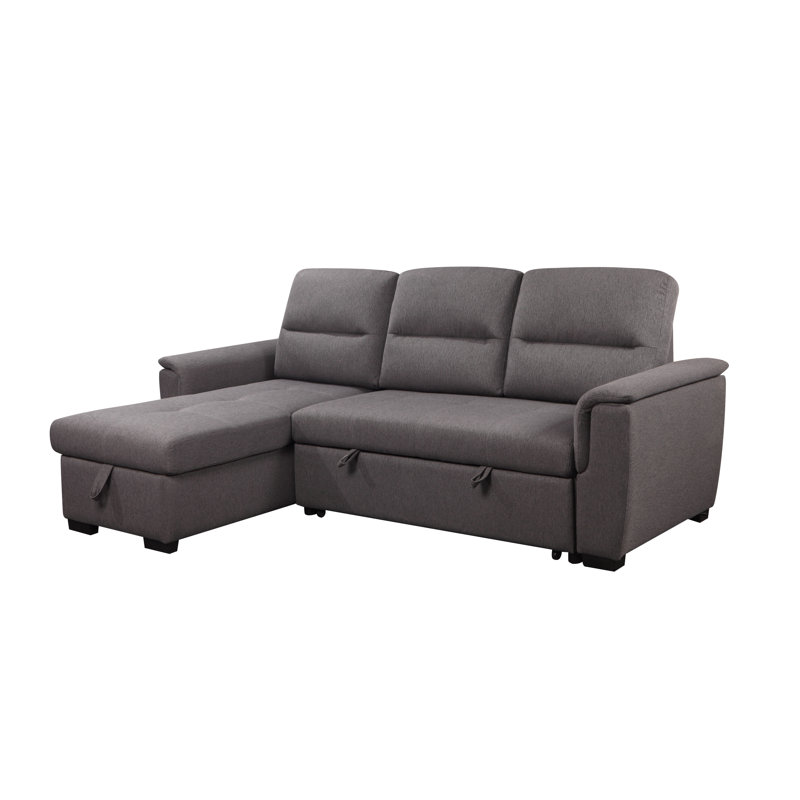 Upholstered L-Shaped Sectional Reversible, Gray 100% Polyester