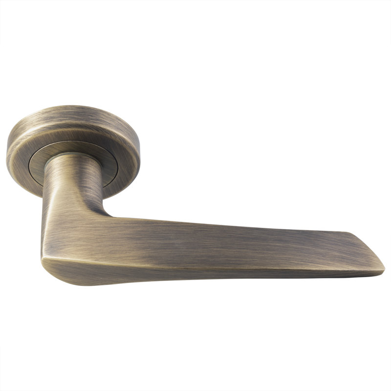 Serozzetta Latch Door Handle, Antique Brass
