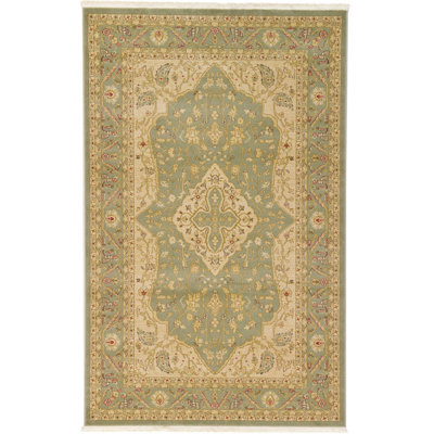 Tapis oriental vert / jaune Stirling