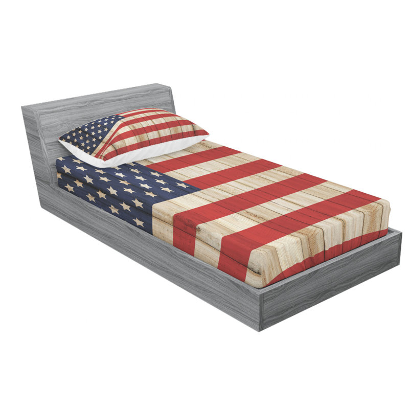 Microfiber Striped Sheet Set, Twin Sheet Set with Fitted Sheet