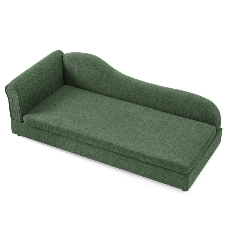Irregular Wave Backrest Oversized Pet Sofa, Olive Green
