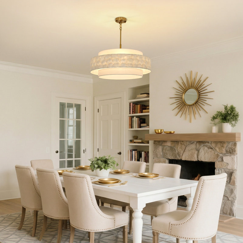 6-Light Shell Drum Chandelier