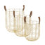 Ensemble de panier de rangement décoratif et fonctionnel en métal avec poignées en similicuir-69986389