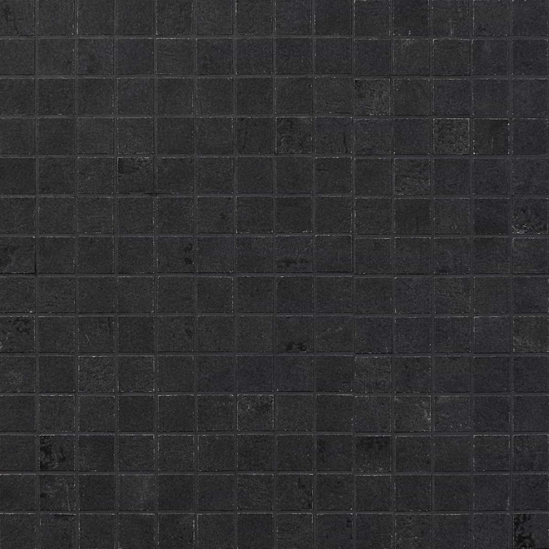Portrait 1X1 Matte Porcelain Mosaic, Black Gold