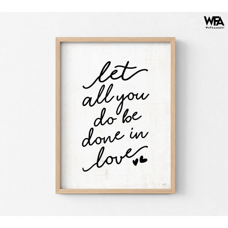 «Let All You Do Be Done In Love», très grand imprimé de 1 Corinthiens 16:14, affiche encadrée de Corinthiens, affiche biblique