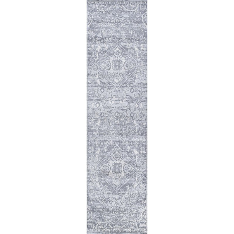Tapis gris Modern Modern, Tapis de couloir 2 pi 2 po x 10 pi