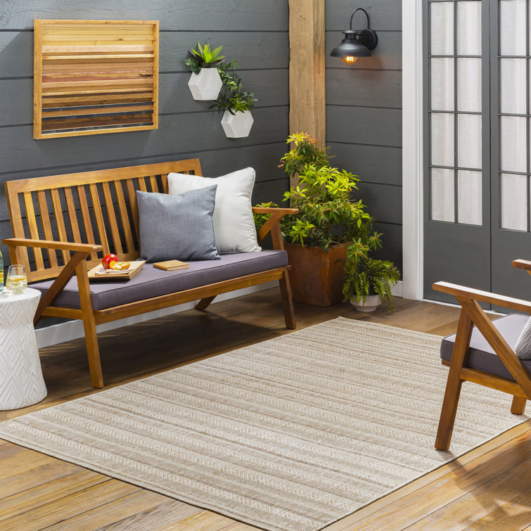 Quinncy Round Indoor & Outdoor Boho Brown Rug