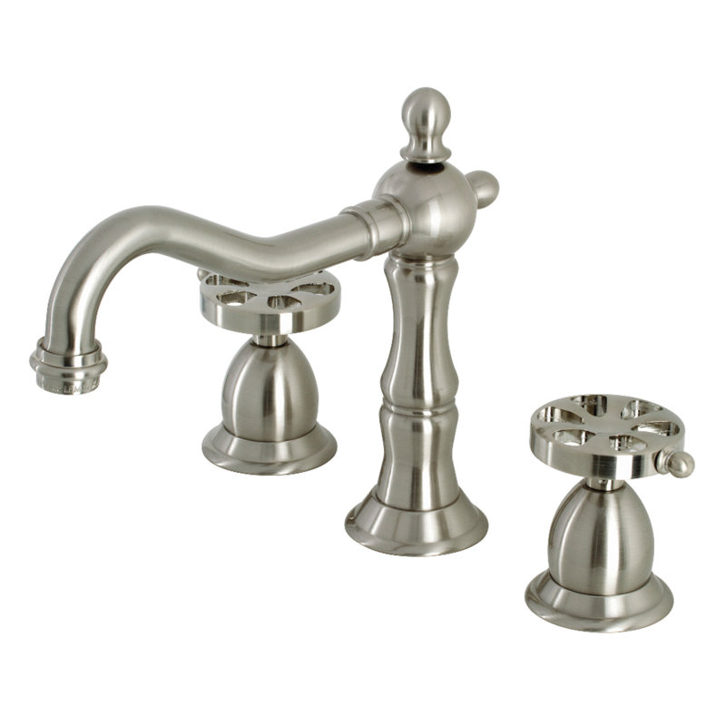 Robinet de salle de bain espacé Kingston, Nickel brossé