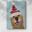 «Christmas Golden Retriever and Spring Santa Hat», toile tendue avec châssis-638524443