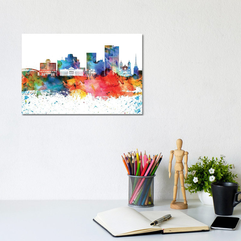 Phoenix Skyline - Wrapped Canvas Painting, 20.32 cm H x 30.48 cm W