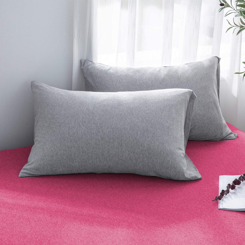 Jersey Knit Fitted Sheet, Double (4'6), Pink