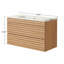 Meuble-lavabo flottant moderne de 36 po avec lavabo intégré en céramique, armoire en contreplaqué pré-assemblé, conception en bois à lattes et tiroirs à fermeture en douceur