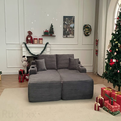 Canapé modulaire Cloud, méridienne en L avec méridienne en R avec assise profonde et canapé confortable à 2 places pour un salon moderne,