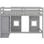 Lit mezzanine simple gris avec rangement et fenêtres - Fabrication en bois massif pour la décoration de la chambre à coucher-1513234177