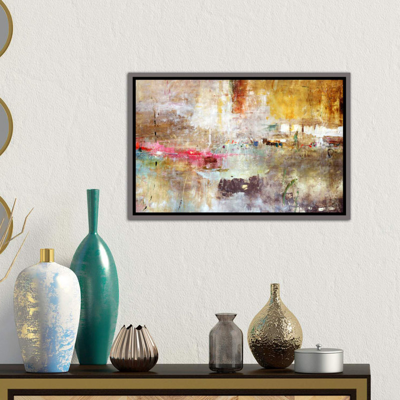 « rain clouds » par julien spencer-reproduction d’art, H 18 po x l 26 po x P 1,5 po, Toile encadrée de bois rustique foncé