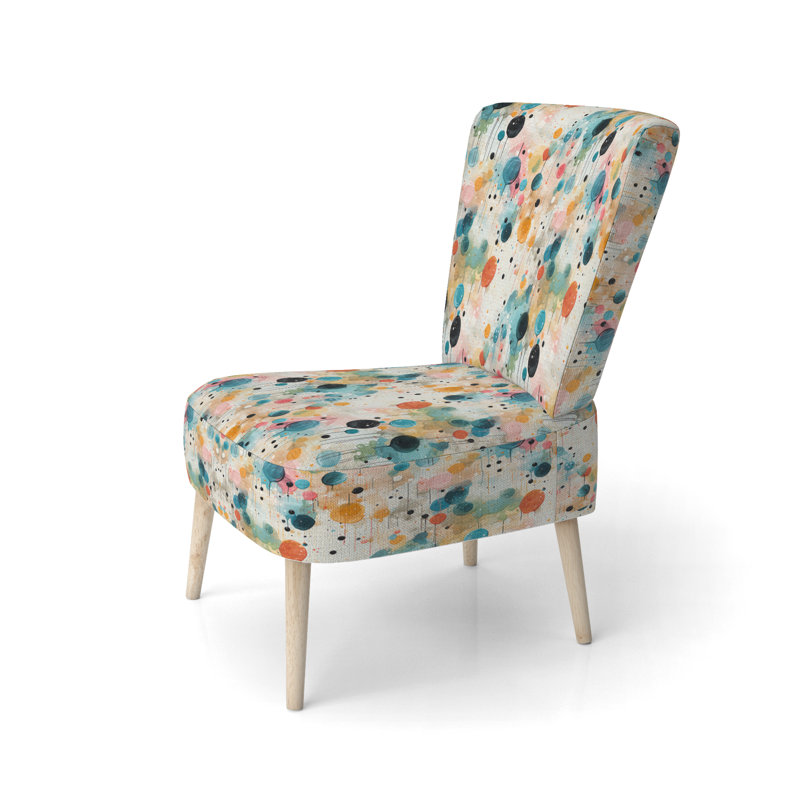 Chaise d'appoint décorative moderne et contemporaine multicolore à pois III