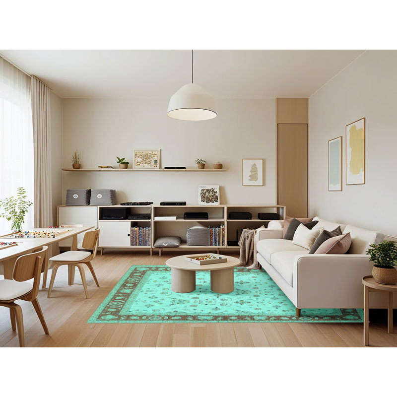 Tapis oriental bleu Aamenah, Rectangle 7 pi x 9 pi