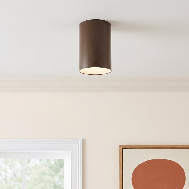 Dylan Aluminum LED Flush Mount, Bronze, 6.63" H x 5.13" W x 5.13" D