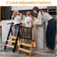 Tabouret réglable pour enfant de 35,4 po avec barrière de sécurité, tour d'apprentissage en bois pour enfants-1513314275