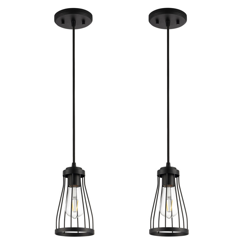 2 - Light Matt Black Bell Pendant