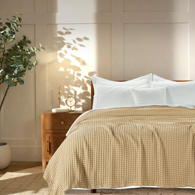Threadmill Waffle Blanket | Cotton Rayon From Bamboo Blend | Cooling All-Season Comfort
