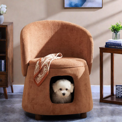 Multifunctional Accent Chairs with Storage, Acacia Wood Modern Home Nook