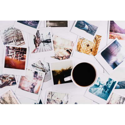 Coffee And Polaroids - Wrapped Canvas Print