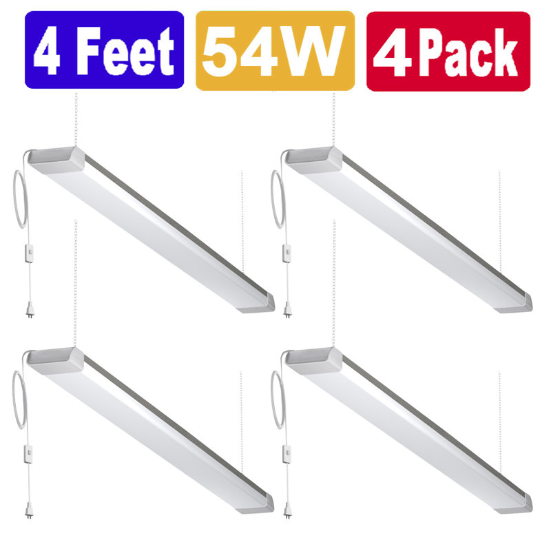 4 Pack 54W LED Shop Light Garage Workbench Ceiling Lamp