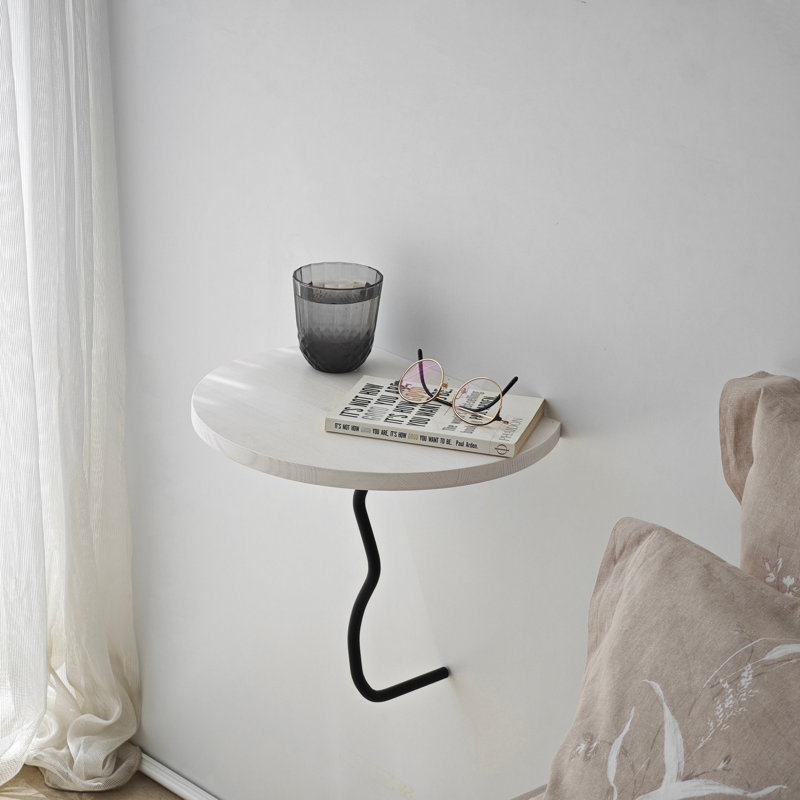 Locelso Wood Floating Shelf, White/Black, 35cm H x 35cm W x 35cm D