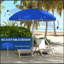 Parasol de plage portatif sophistiqué de 5,7 pi avec inclinaison, hauteur réglable, 2 porte-gobelets et crochets, parasol d'extérieur à volants UV 40+ avec auvent ventilé