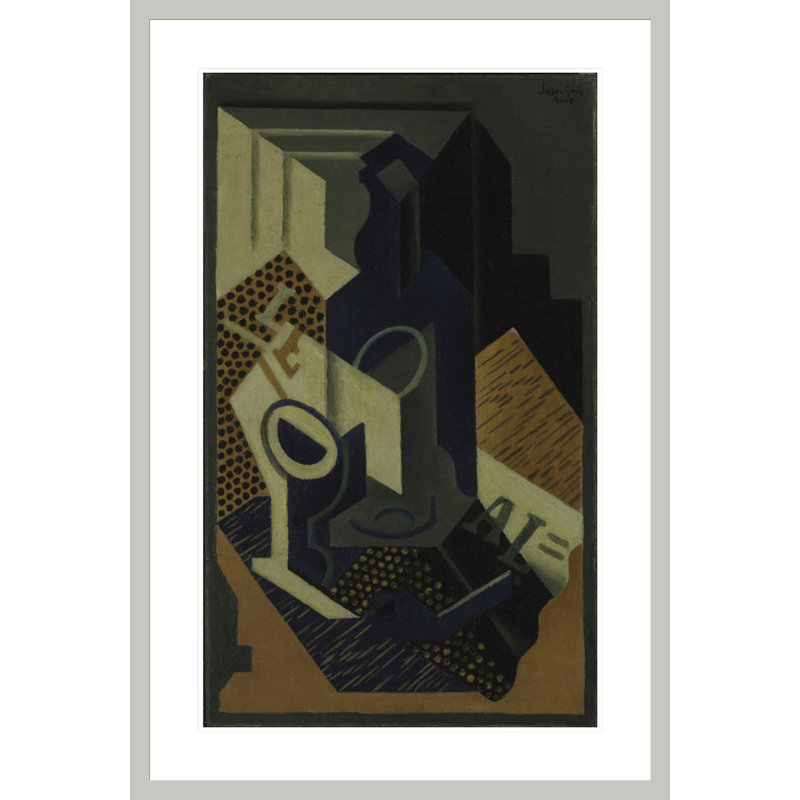 «Bottle and Glass» par Juan Gris - Impression sur toile, 41.5" H x 28" W