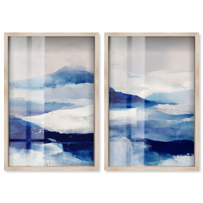 Ensemble d'art mural abstrait « Breath of the Ocean » de Art Remedy, cadre noir, 10 x 15