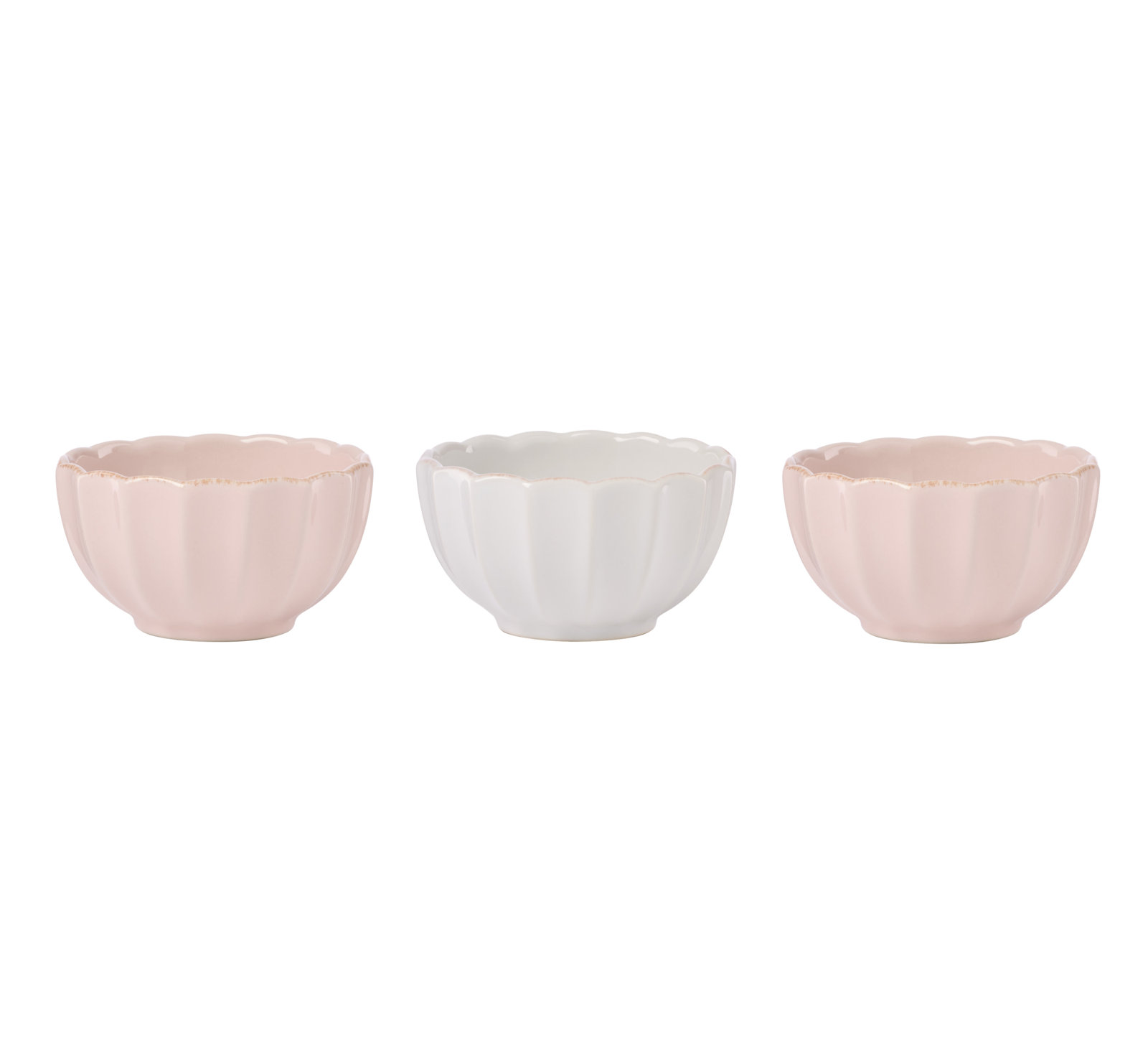 French Perle Scallop Mini Bowls, Set of 3 - Thumbnail 3