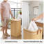 Panier à linge pliable en bambou avec couvercle et sac de doublure amovible, panier de rangement d'une capacité de 72 L avec poignées pour salle de lavage, chambre à coucher et dortoir