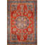 Tapis décoratif rouge en polyester oriental doux au toucher tissé à la machine-123162055