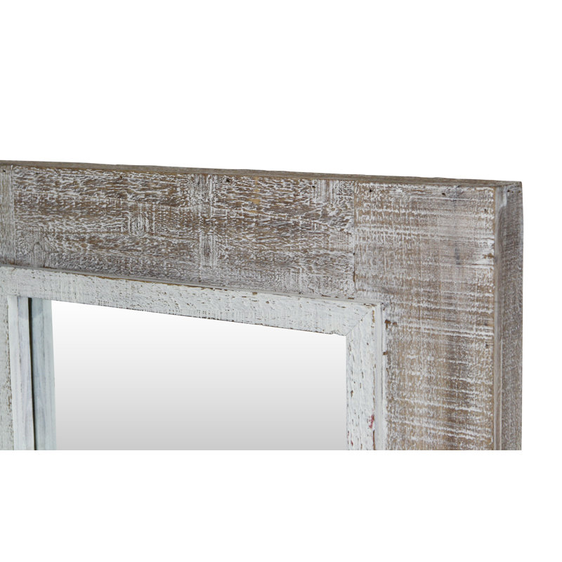 Miroir de commode biseauté rustique Basford, Gris