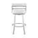 Deherrera Modern Swivel Counter or Bar Stool with Open Low Back and Footrest in Metal and Faux Leather