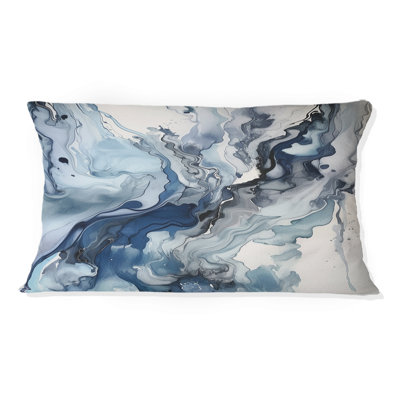 Blue And Grey Ethereal Elixir II - Abstract Printed Throw Pillow