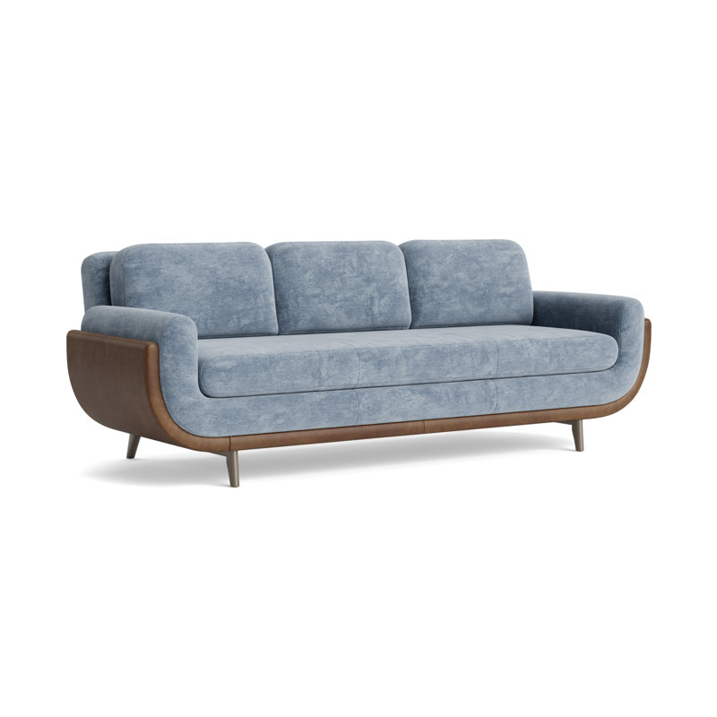 Regatta 100 Sofa, Vintage Chenille - Smoky Blue/Bedford - Tobacco, Driftwood