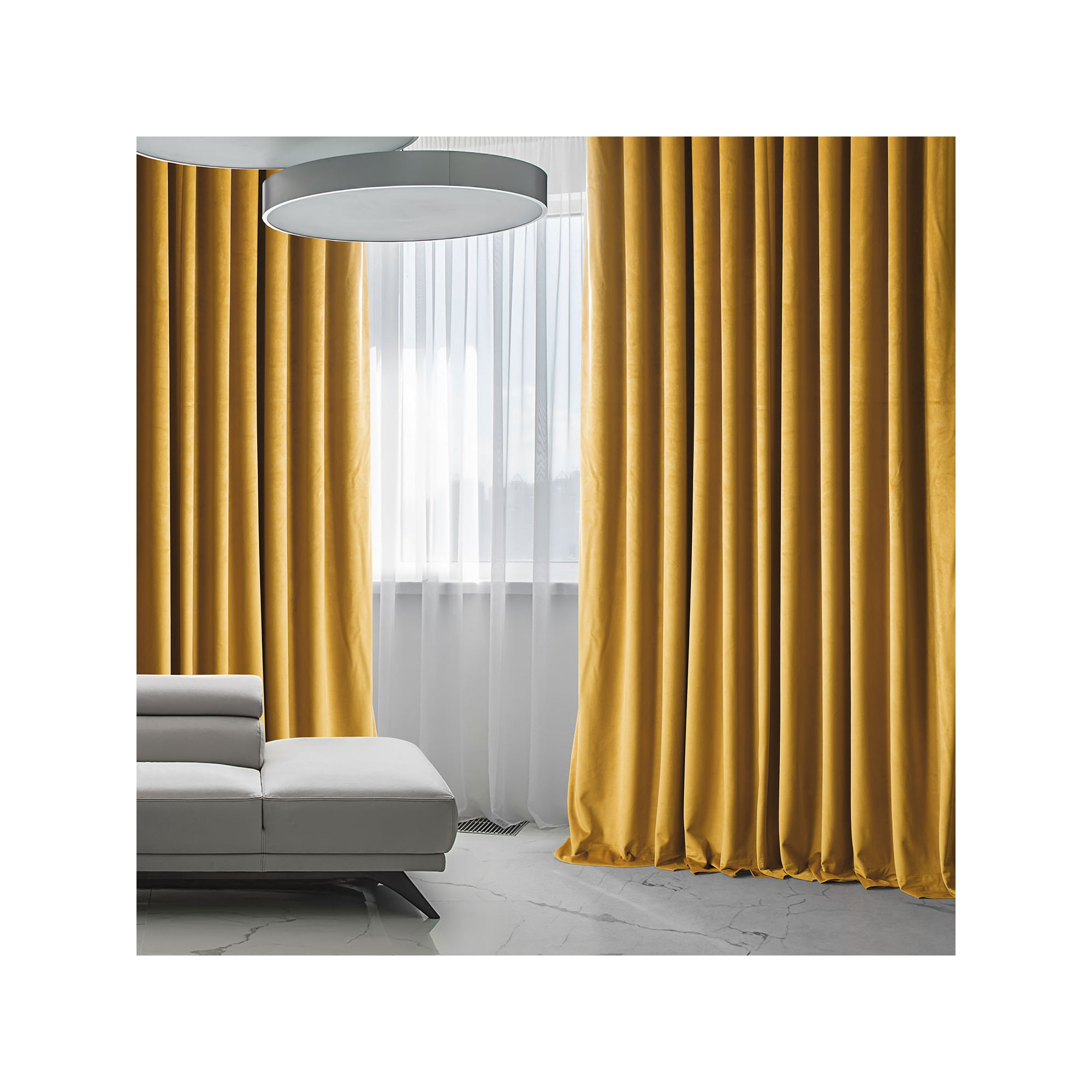 Loria Plush Velvet 100% Blackout Curtains For Bedroom, Living Room - Single Panel, 50" W x 84" L, Sophomore Gold