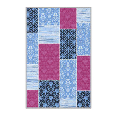 Premium Polyester Area Rug (5.2 x 7.5 ft), 100% Antibacterial, Non-Slip Underside, 0.3 in Pile Height | Machine Washable, 3D Digital Print, Durable Woven Carpet | Ideal for Living Room, Bedroom & Dining Spaces