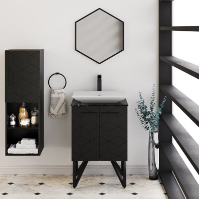 Annecy Hexagon Wood Wall Mirror