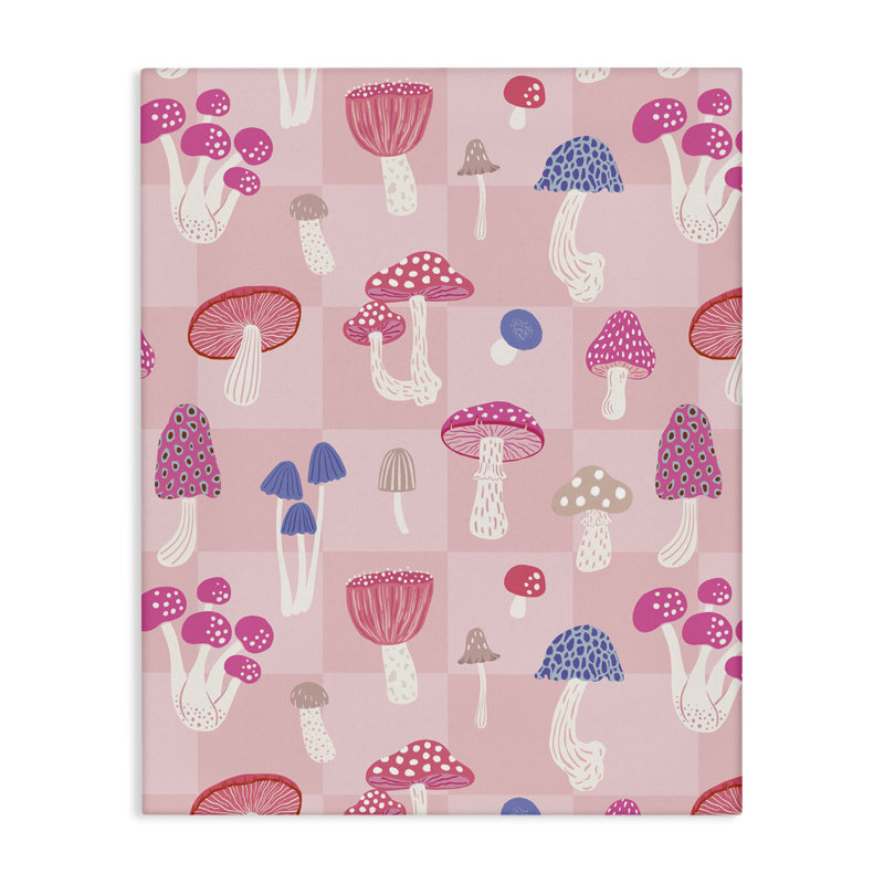"Pastel Pink Mushroom", art mural par Nancy McKenzie, H 40 po x l 30 po