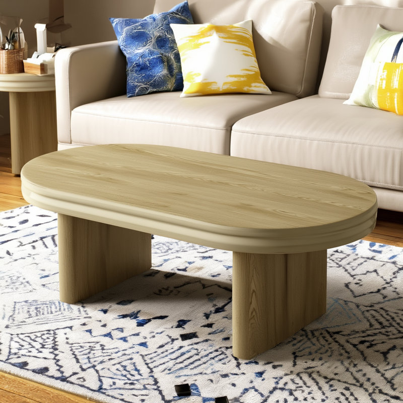Table basse cannelée Mid Mid Modern, Naturel