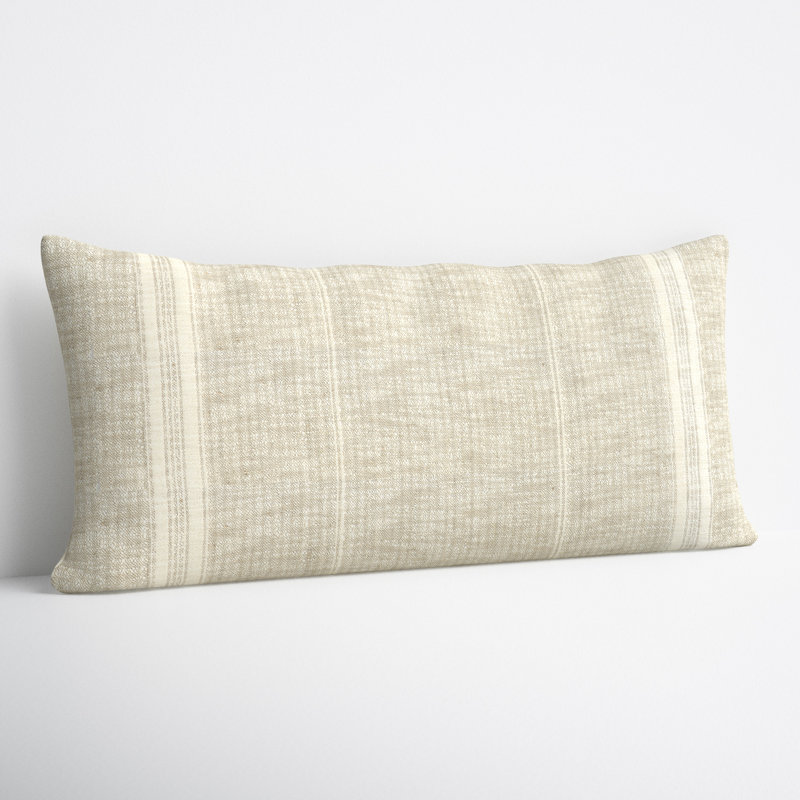 Silverton Throw Pillow, 16" x 36", Natual/Ivory, Rectangular